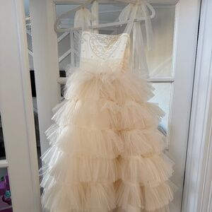 Ivory  Tulle Flower Girl Dress
